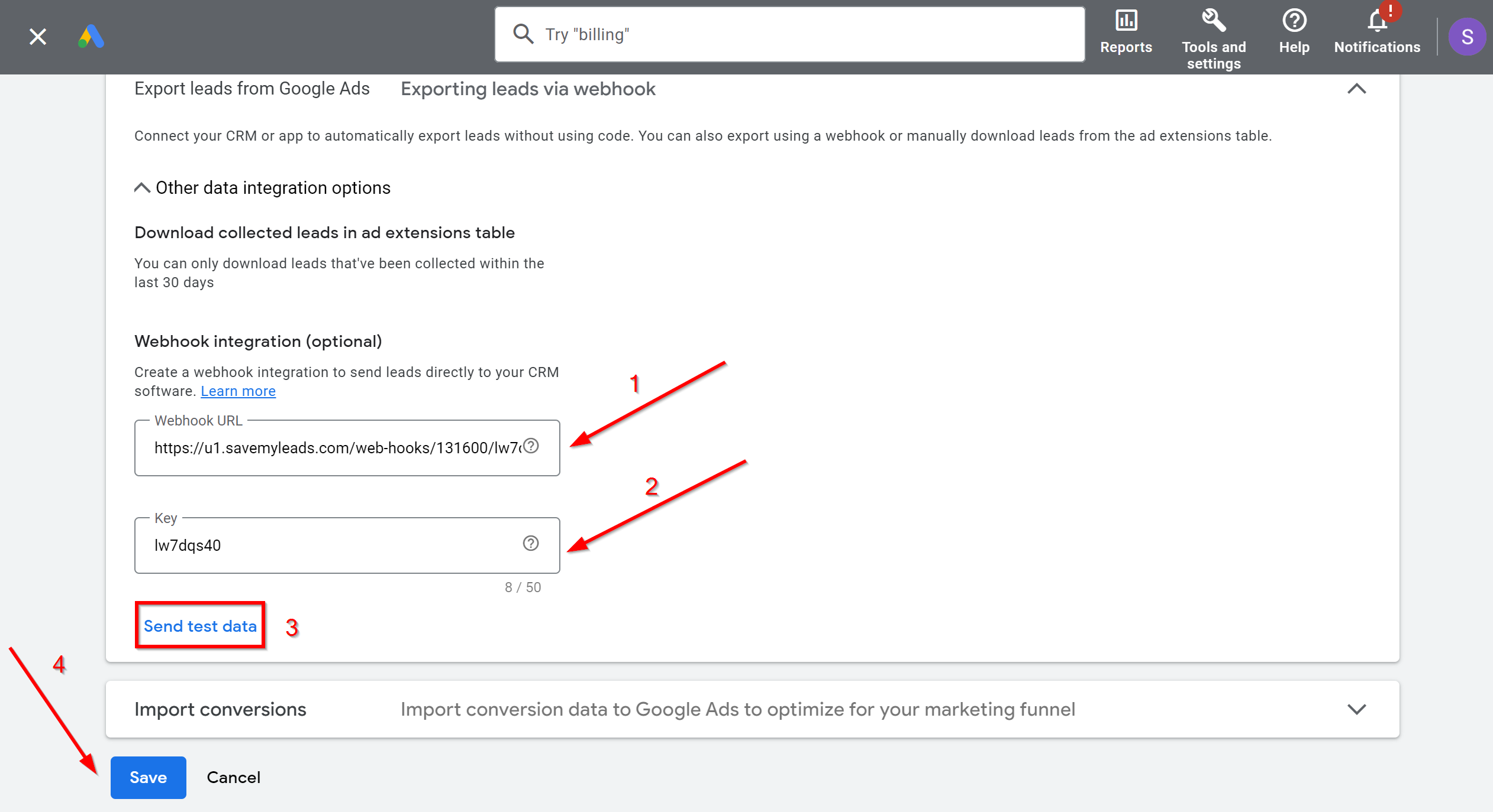 How to Connect Google Lead Form with Telnyx | Data Source account connection