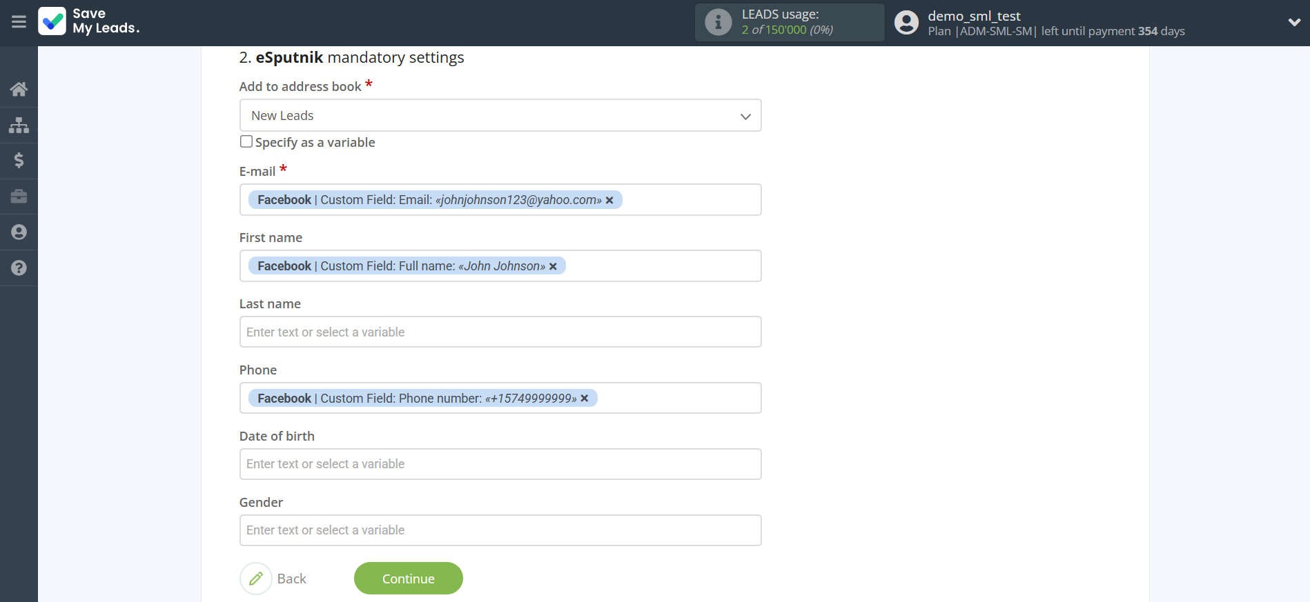 How to Connect Facebook with eSputnik Add Contacts | Assigning fields How to Connect Facebook with eSputnik Add Contacts | Assigning fields