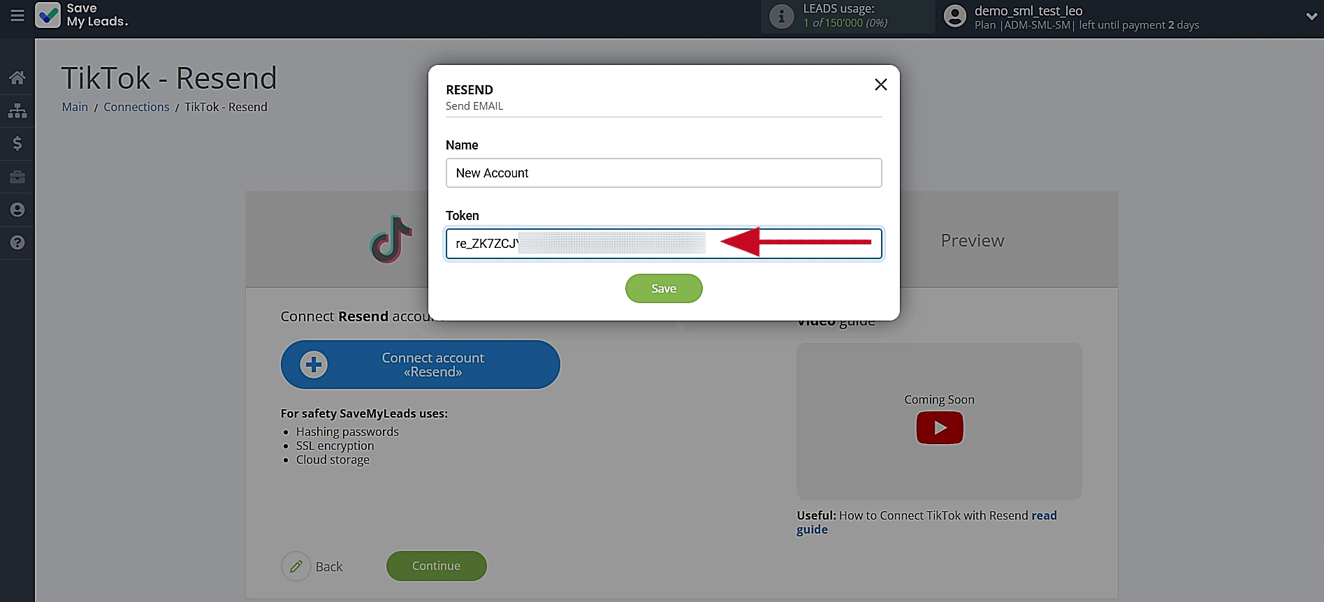 Paste the API key into the appropriate field Paste the API key into the appropriate field