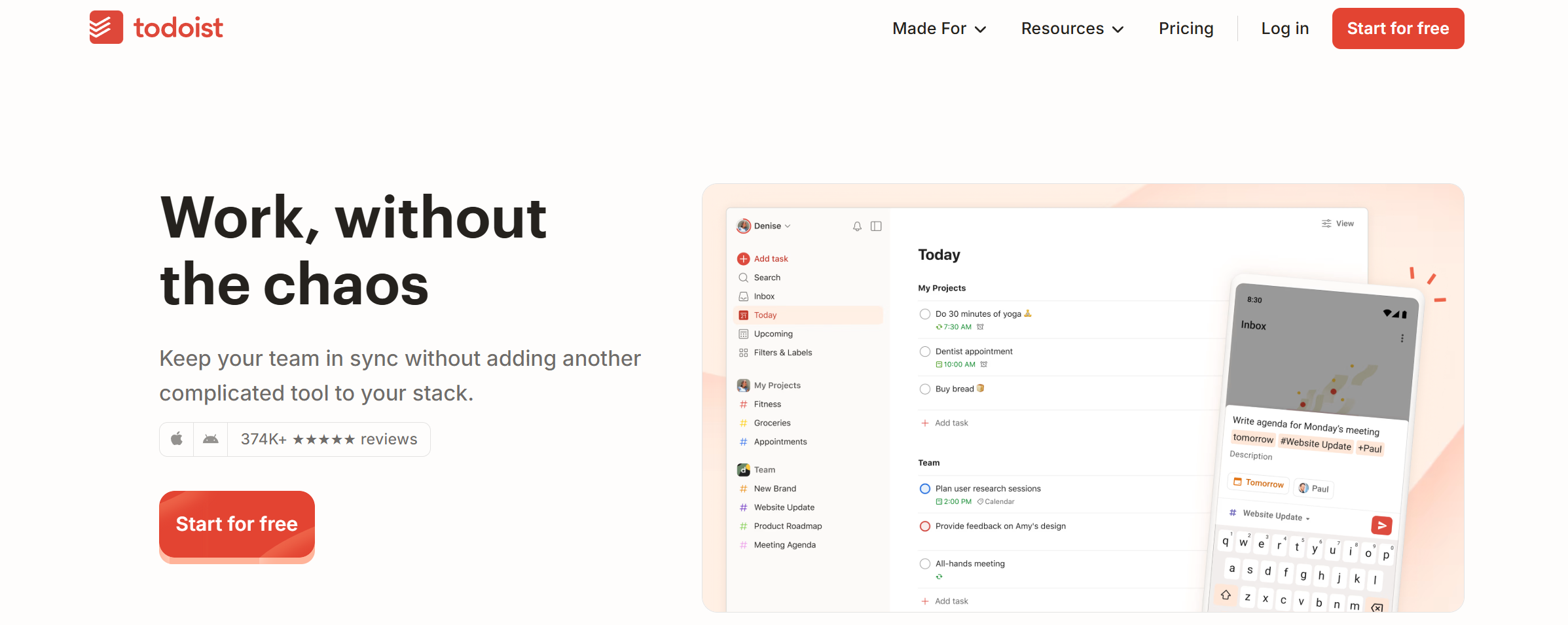 Todoist website Todoist website