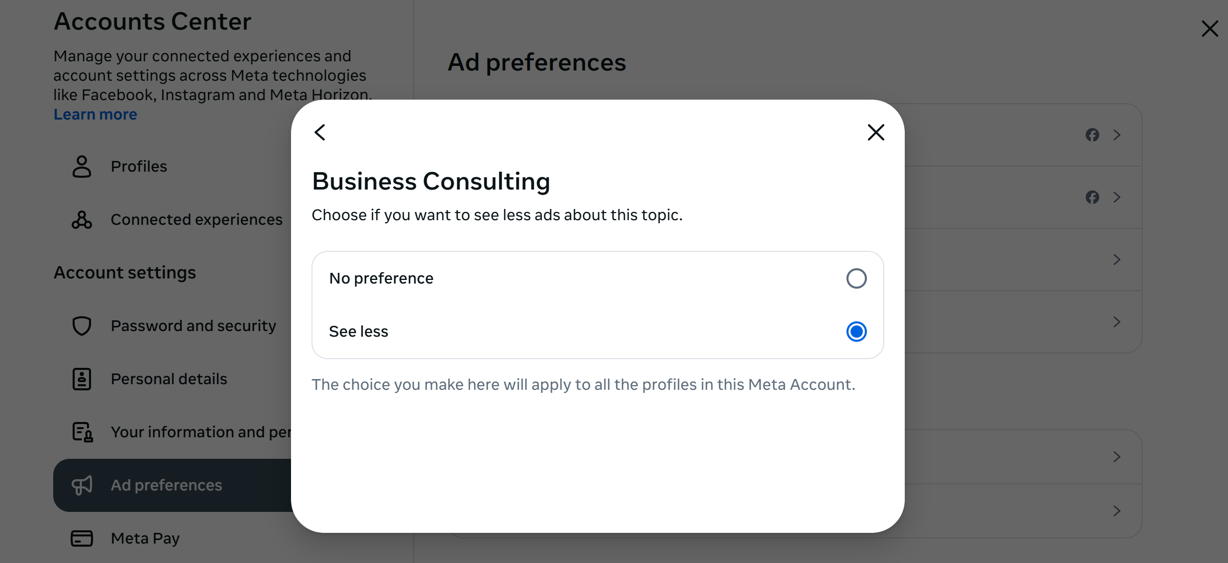 Advertising Settings Advertising Settings
