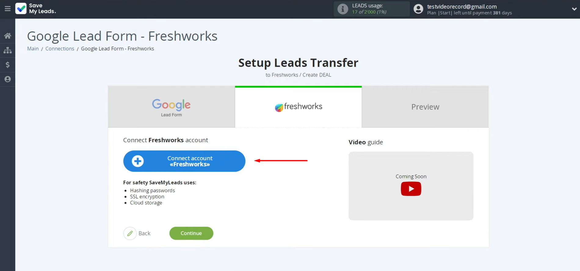 Connect your Freshworks account to SML Connect your Freshworks account to SML
