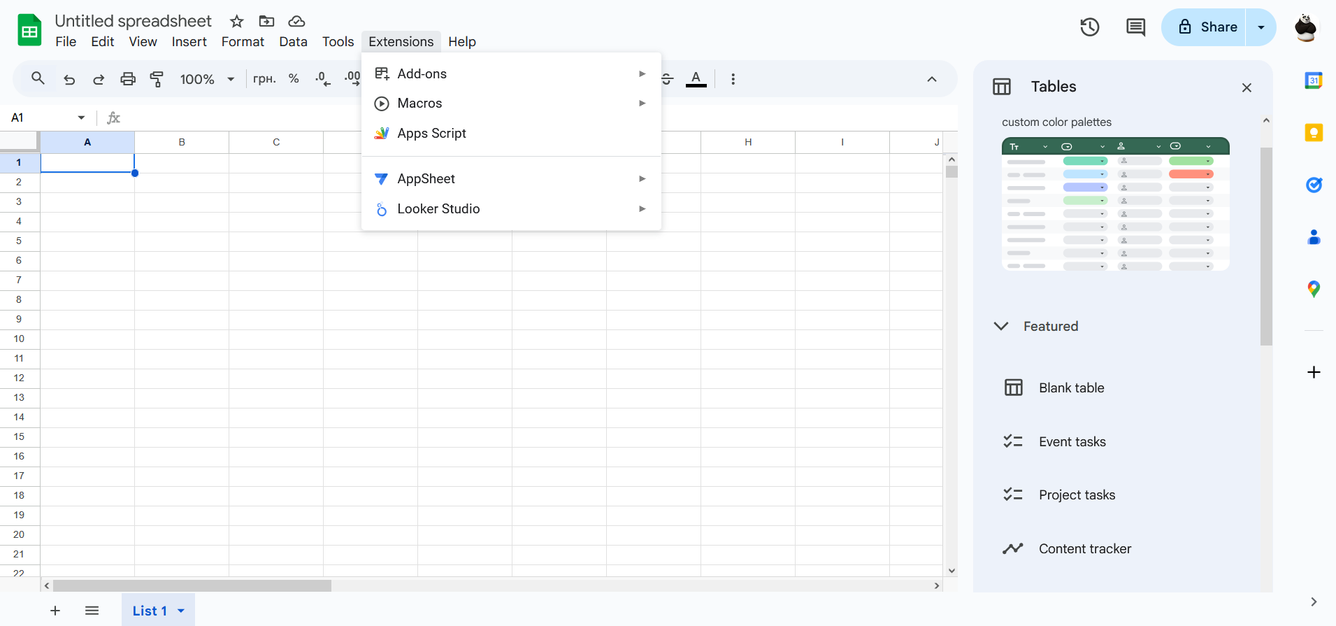 Apps Script feature in Google Sheets Apps Script feature in Google Sheets