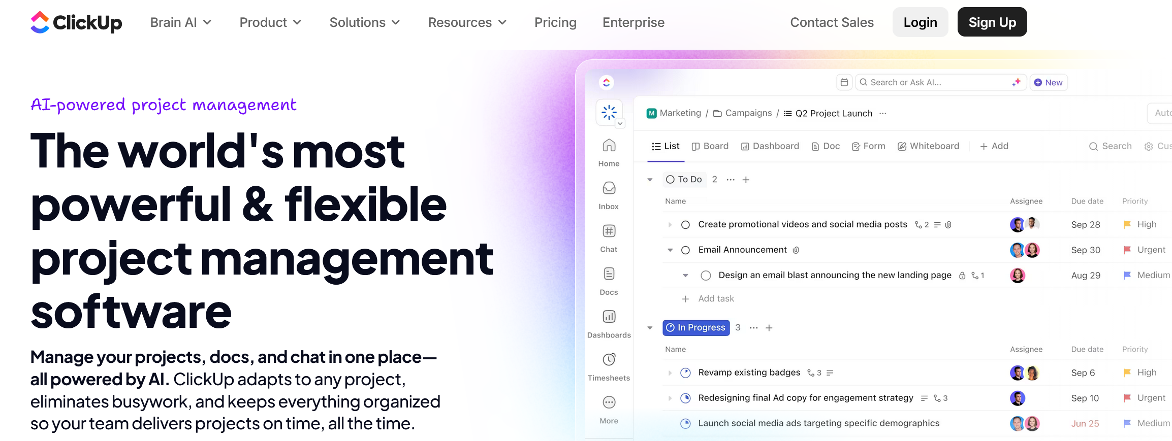 ClickUp website ClickUp website