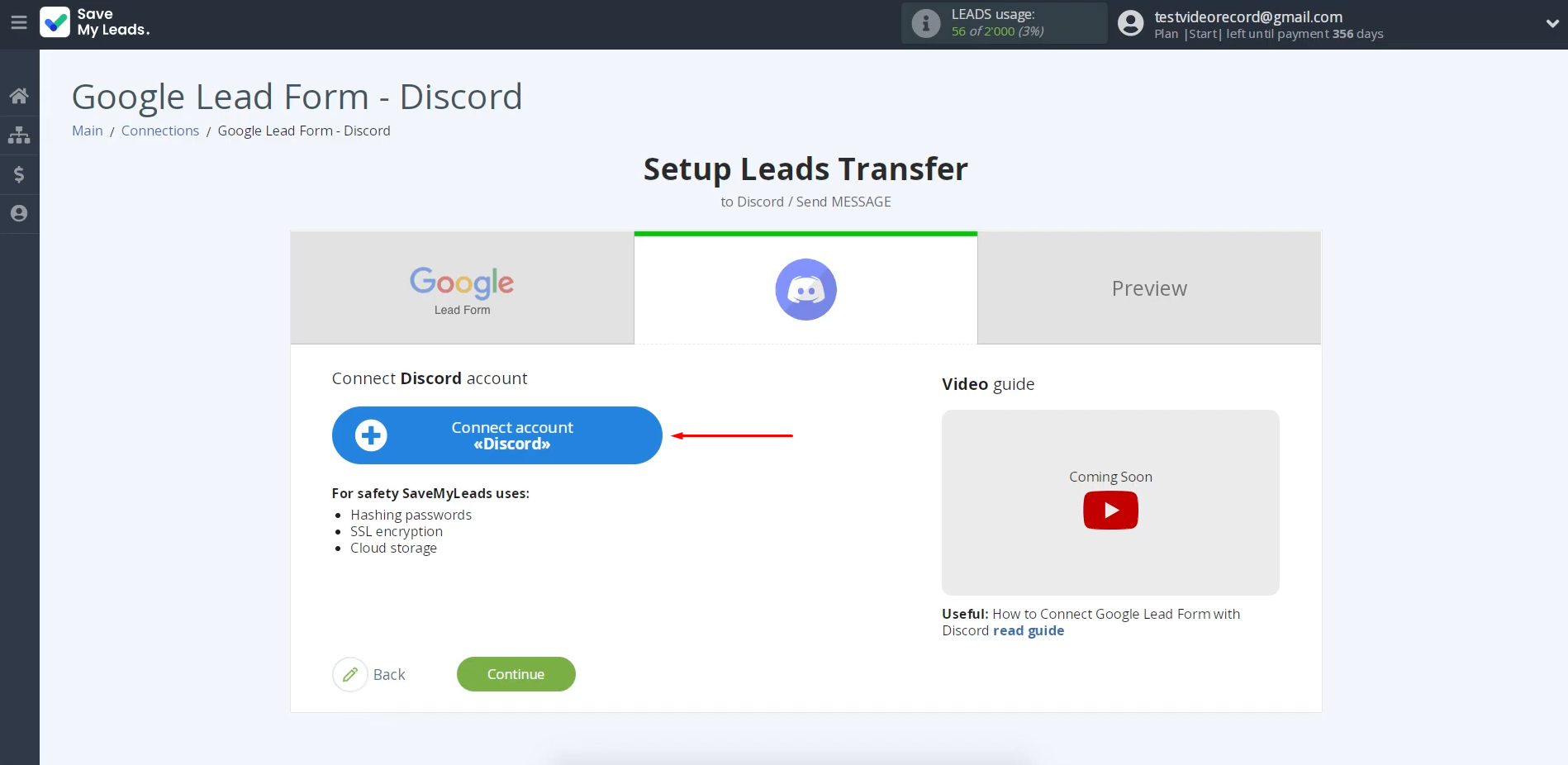 Connect your Discord account to SaveMyLeads Connect your Discord account to SaveMyLeads
