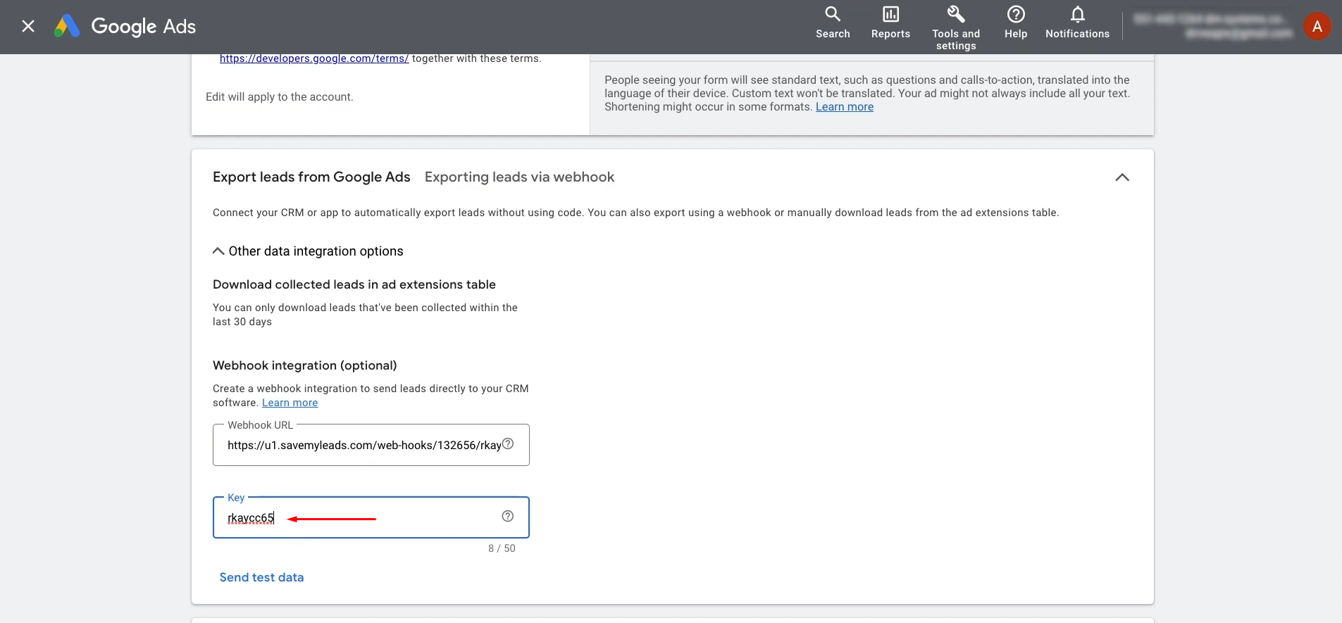 Google Lead Form and Smartsheet integration | In the "Key," insert the last fragment of the URL Google Lead Form and Smartsheet integration | In the "Key," insert the last fragment of the URL