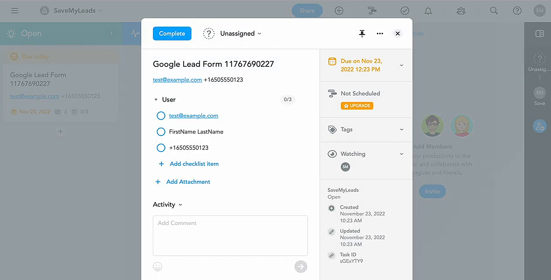 Verify the result in your MeisterTask account
