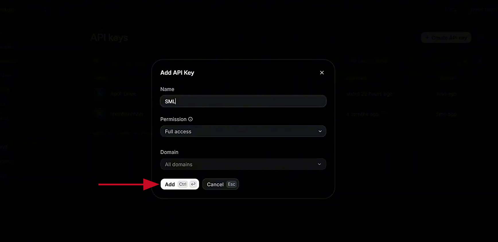 Enter your token name and click Add