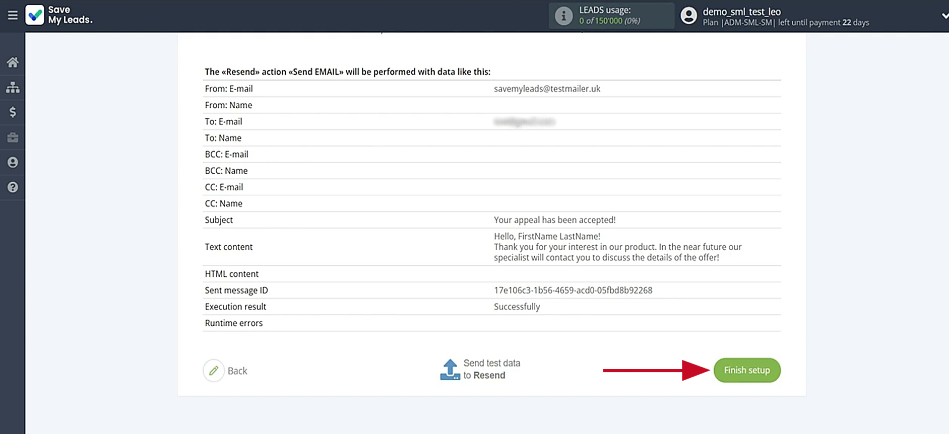 Click the Finish setup button Click the Finish setup button