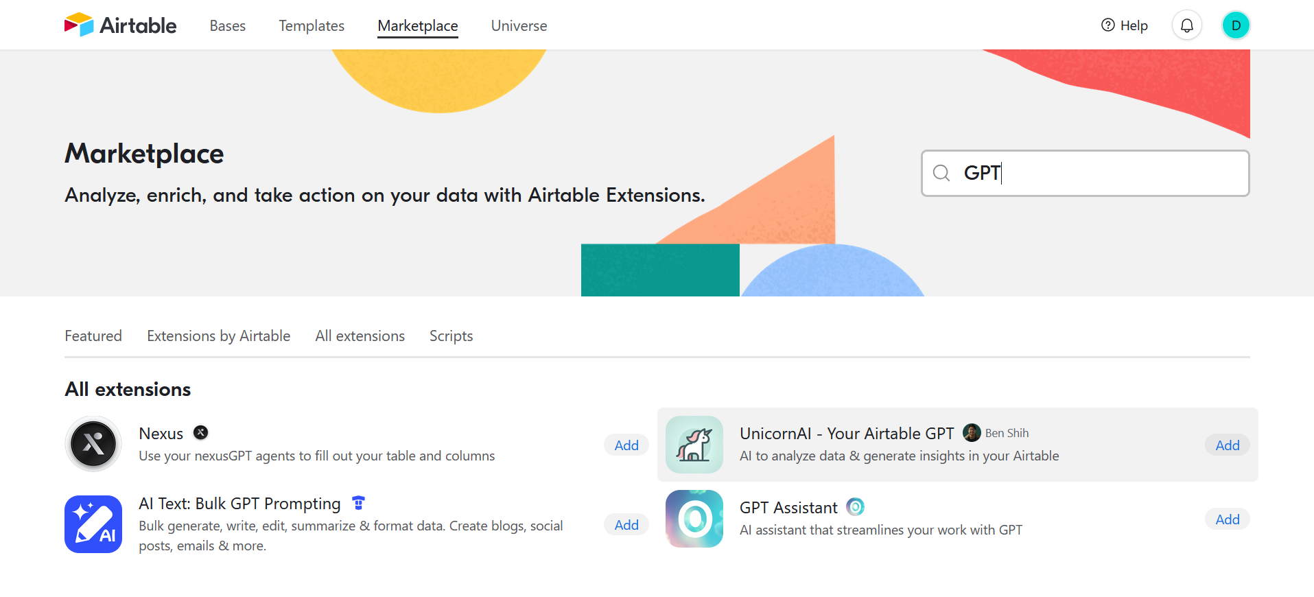 AI extensions in Airtable AI extensions in Airtable