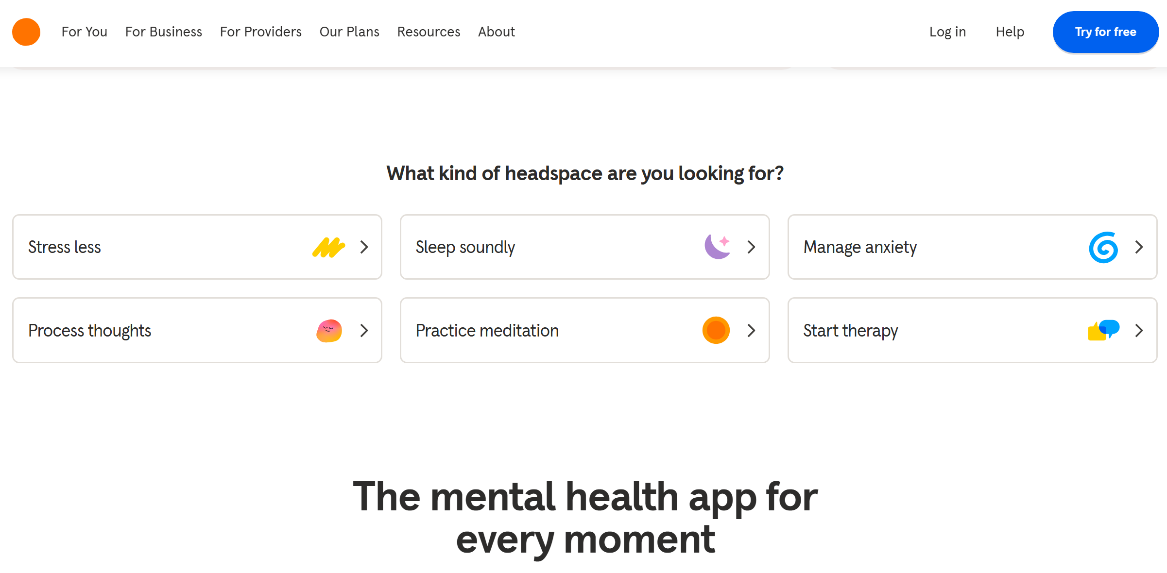 Headspace website Headspace website