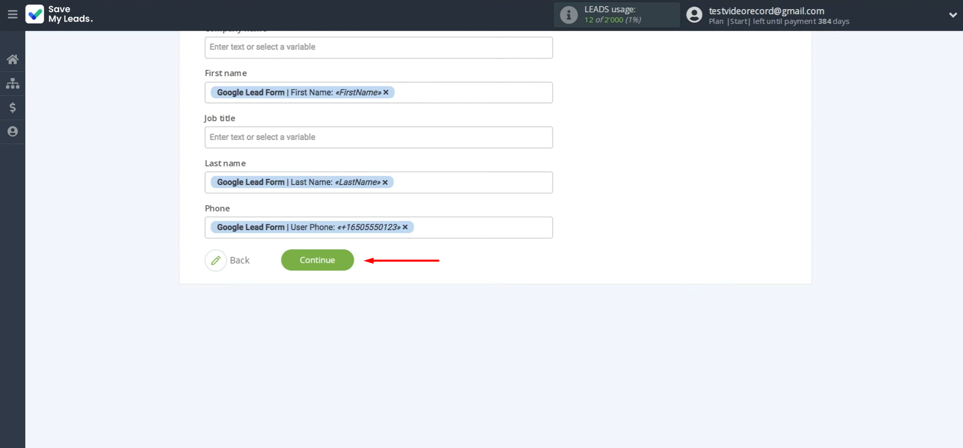 Click Continue Click Continue