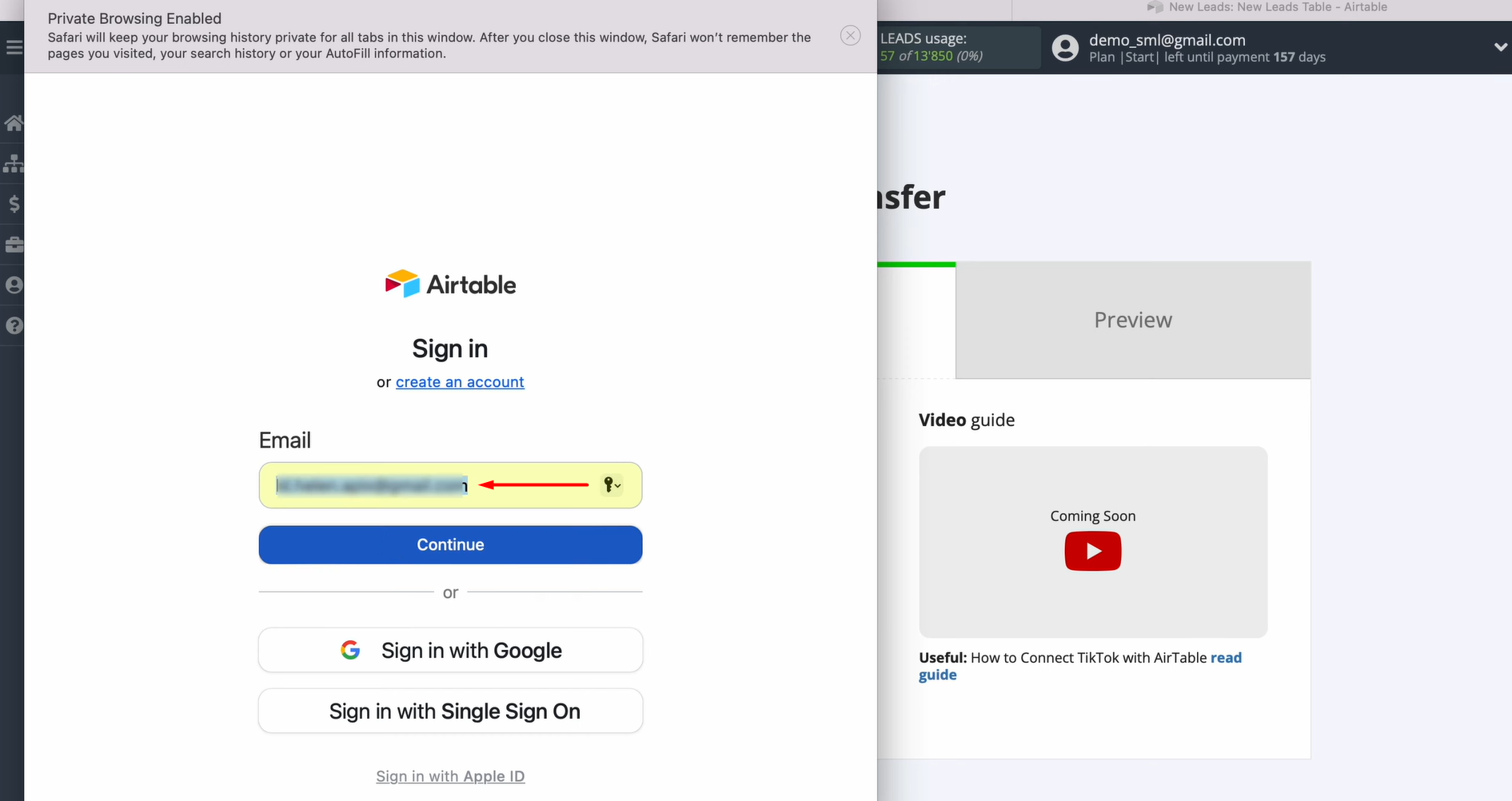 Enter your Airtable account login Enter your Airtable account login