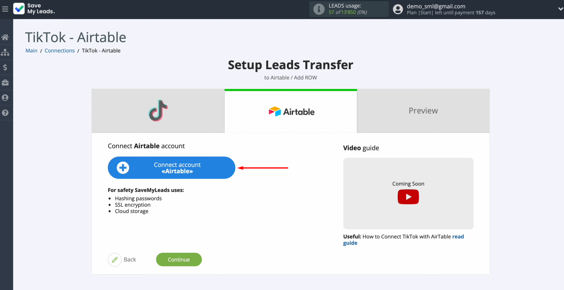 Connect your Airtable account to SaveMyLeads Connect your Airtable account to SaveMyLeads