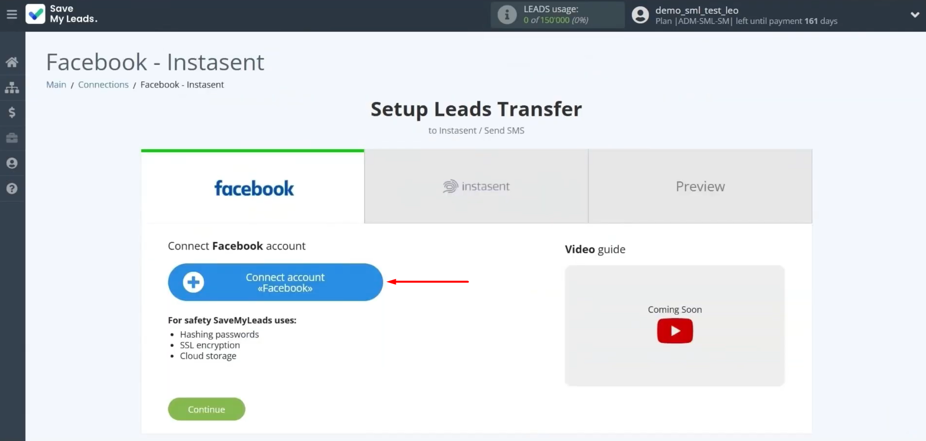 Connect your Facebook account to SaveMyLeads Connect your Facebook account to SaveMyLeads