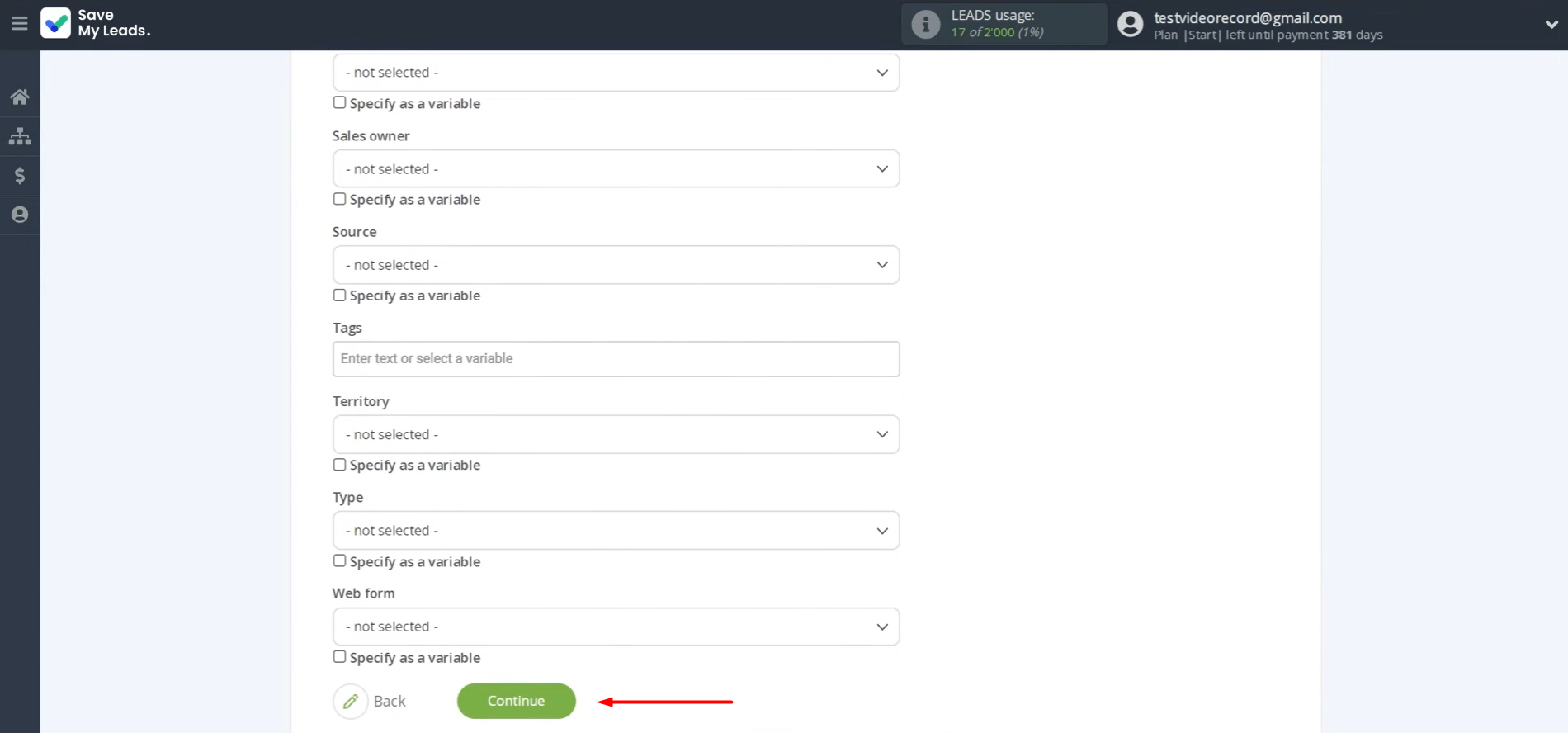 Click Continue Click Continue