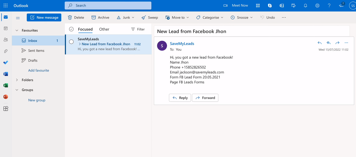 How to setup Facebook and Microsoft Outlook integration