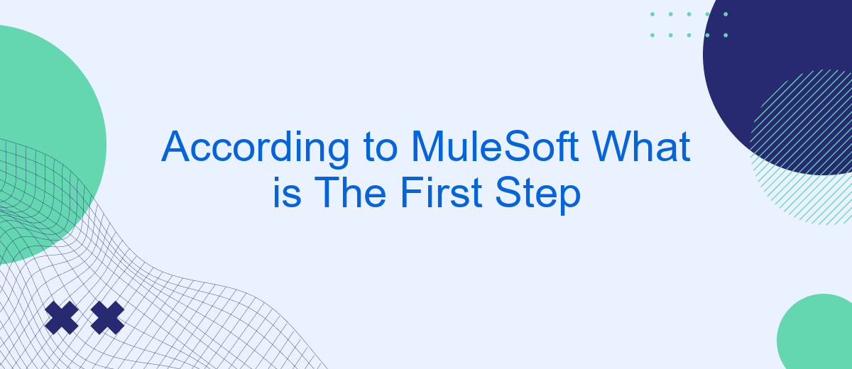 According to MuleSoft What is The First Step