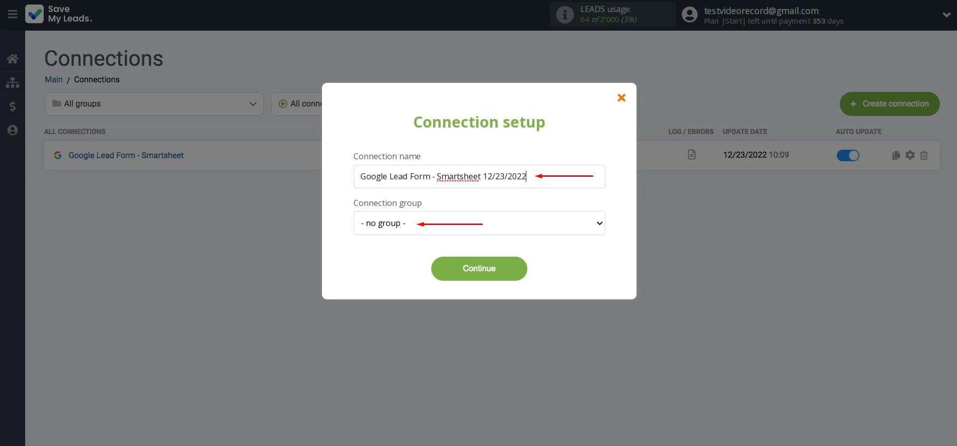 How to connect Google Ads Lead Form to Smartsheet | Give the integration a new name and assign it to a group How to connect Google Ads Lead Form to Smartsheet | Give the integration a new name and assign it to a group