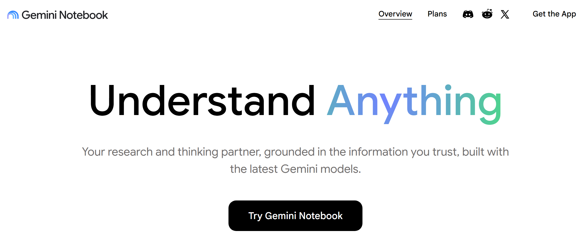 Gemini Notebook website