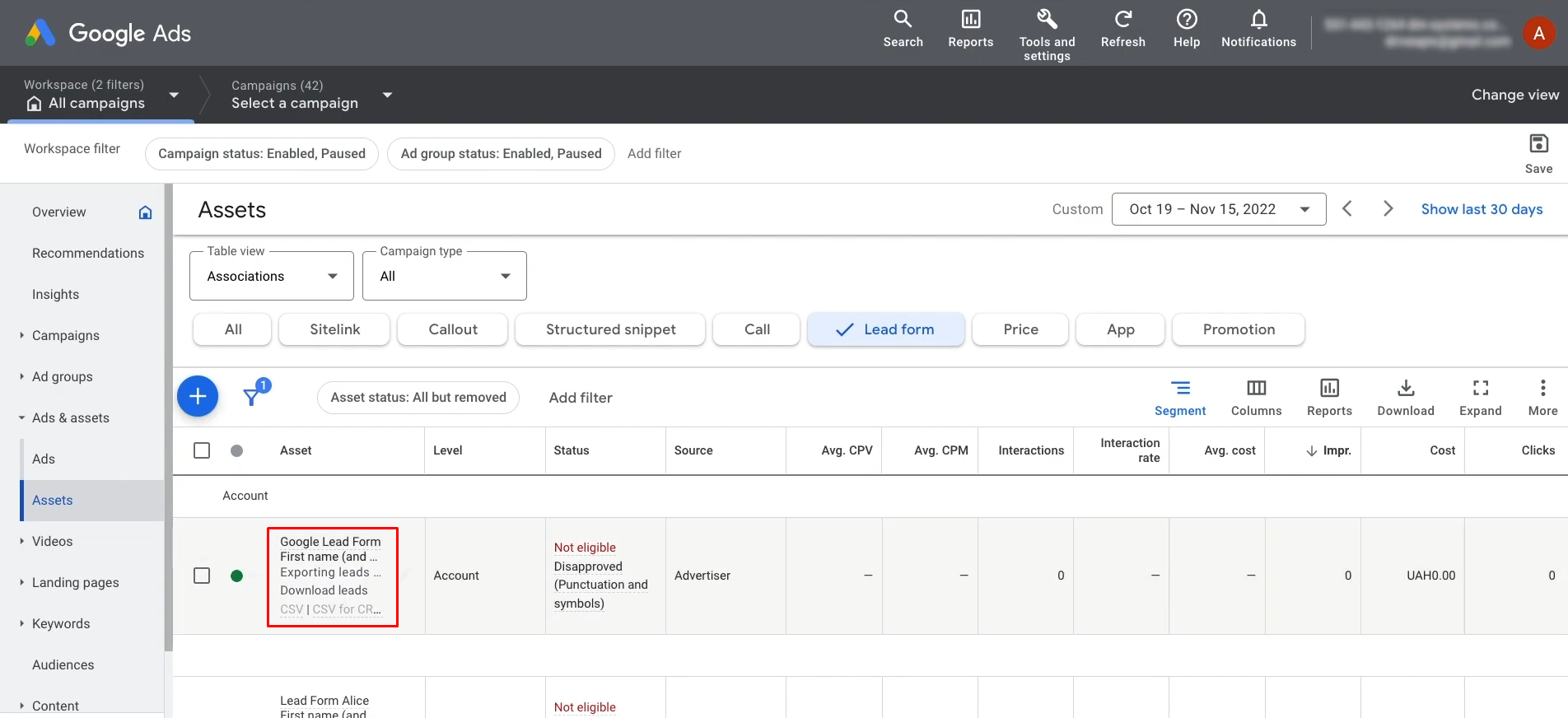 Google Lead Form and Smartsheet integration | Configure the lead form Google Lead Form and Smartsheet integration | Configure the lead form