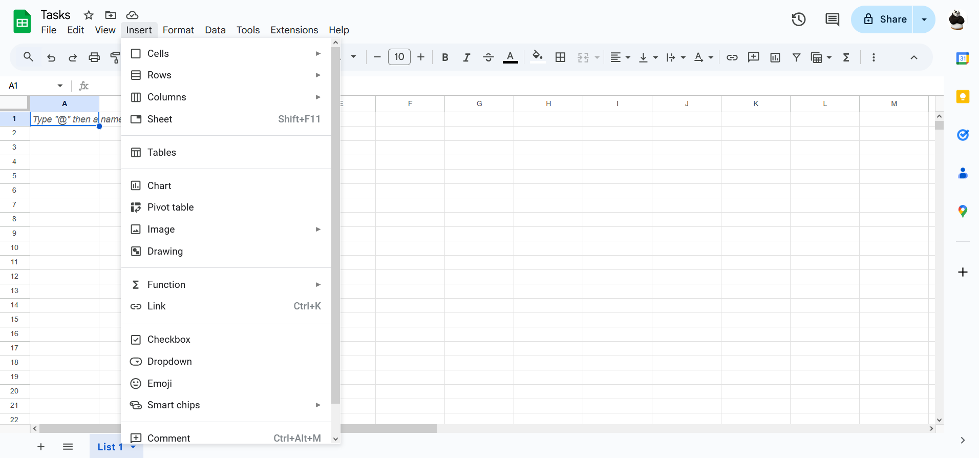 Tools for inserting data in various formats in Google Sheets Tools for inserting data in various formats in Google Sheets
