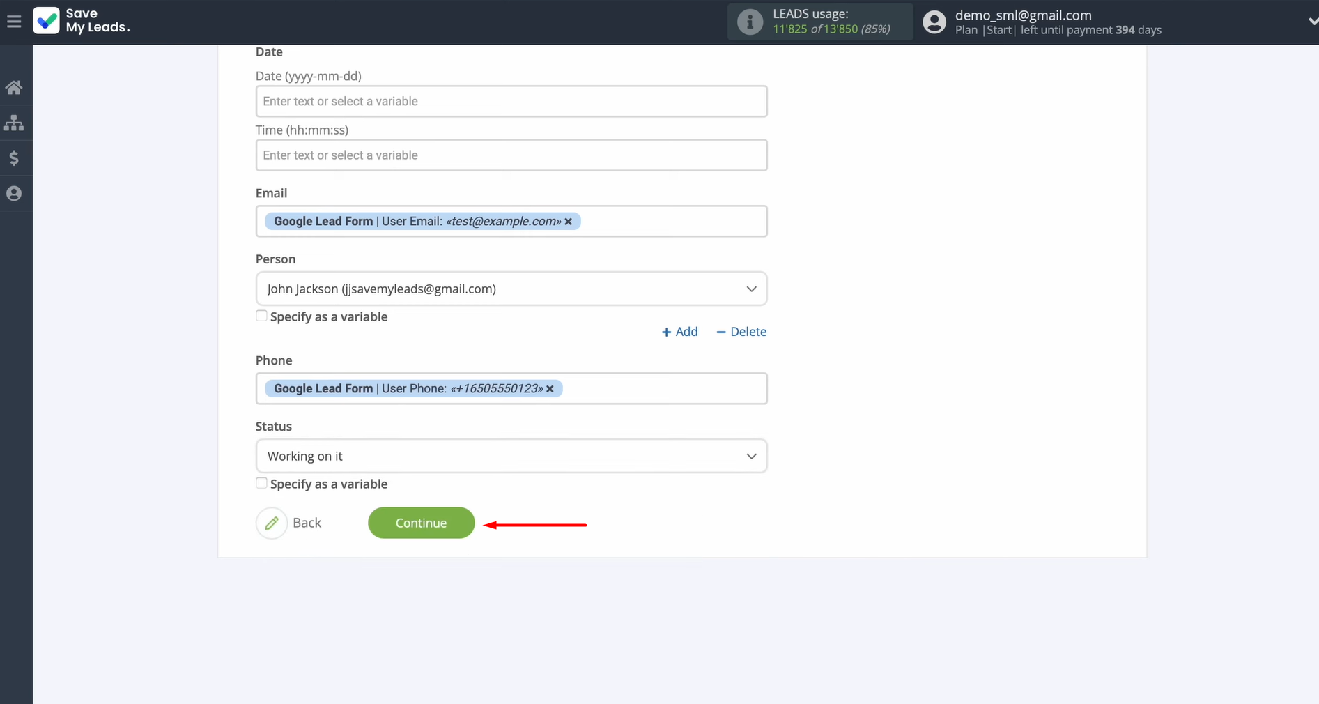 Click Continue Click Continue