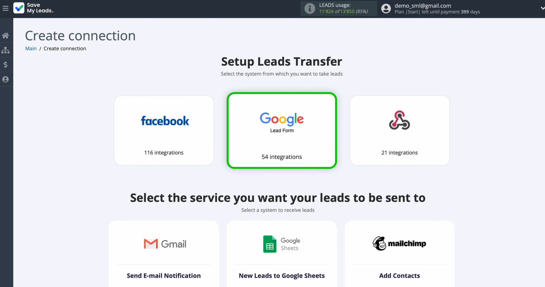 Choose Google Lead Form