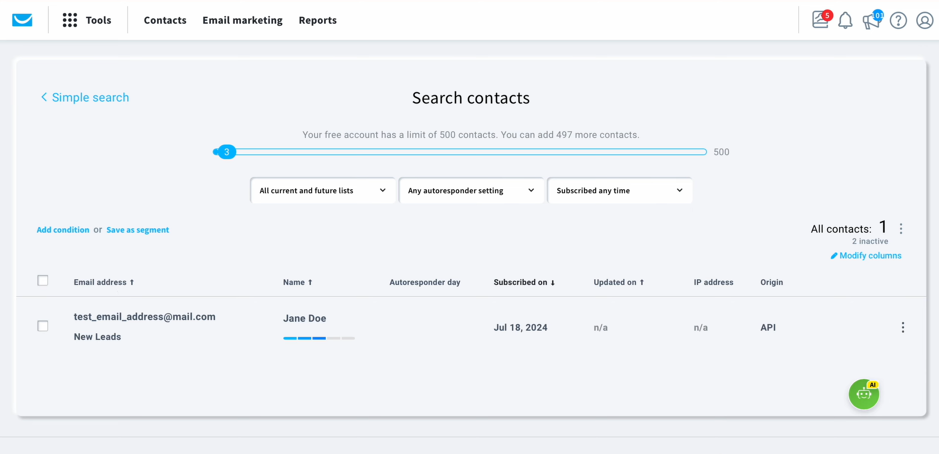 Open your GetResponse account and verify the results