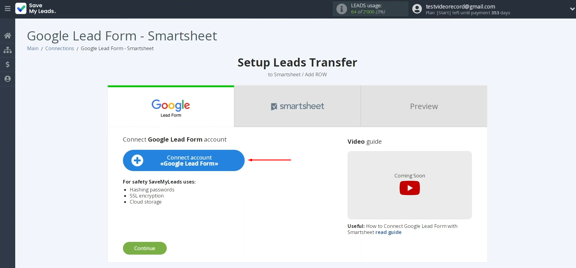 Google Lead Form and Smartsheet integration | Connect your Google Lead Form account to SaveMyLeads Google Lead Form and Smartsheet integration | Connect your Google Lead Form account to SaveMyLeads