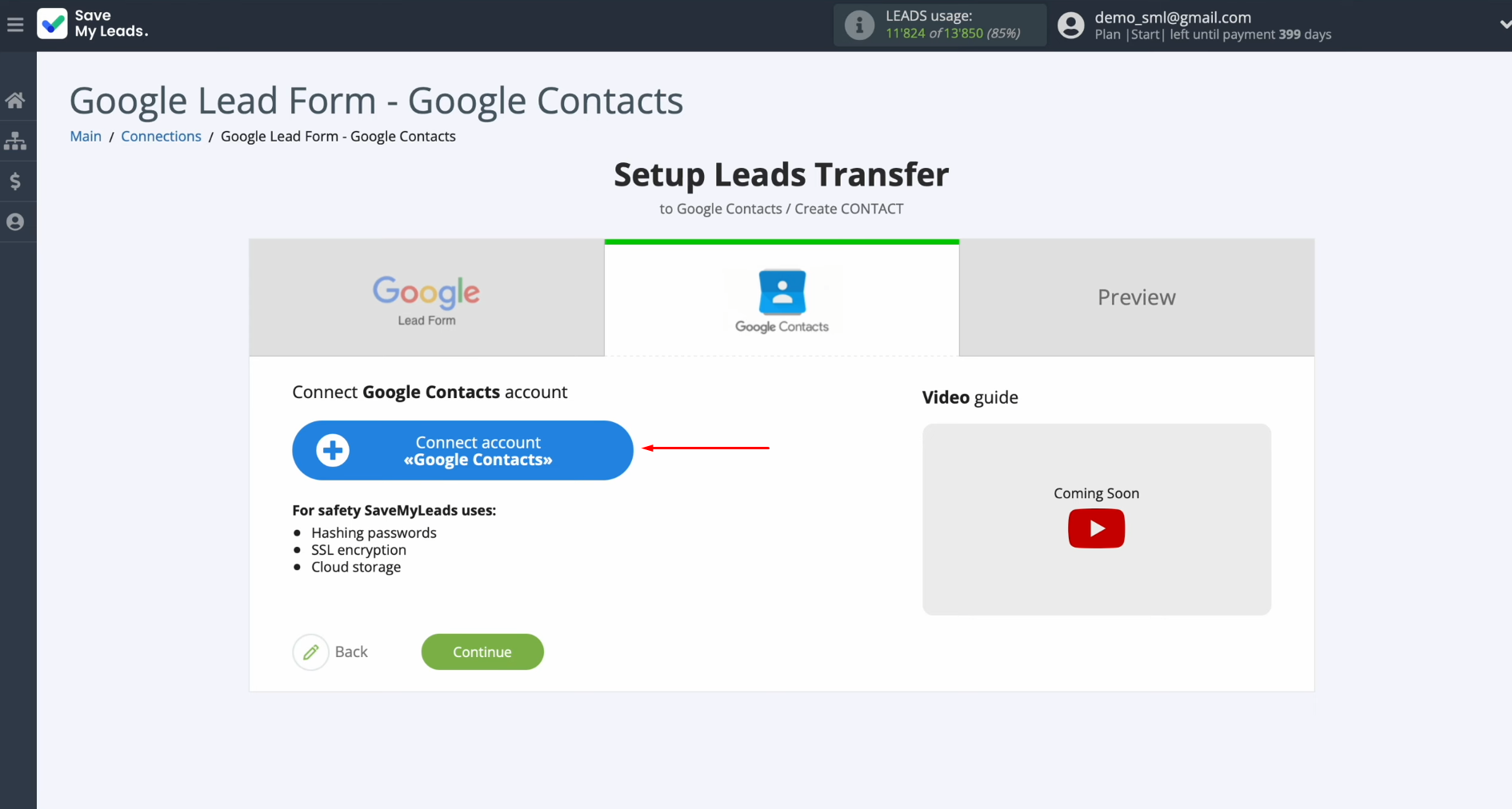 Connect your Google Contacts account to SaveMyLeads Connect your Google Contacts account to SaveMyLeads