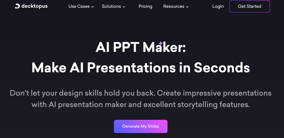 Decktopus AI website