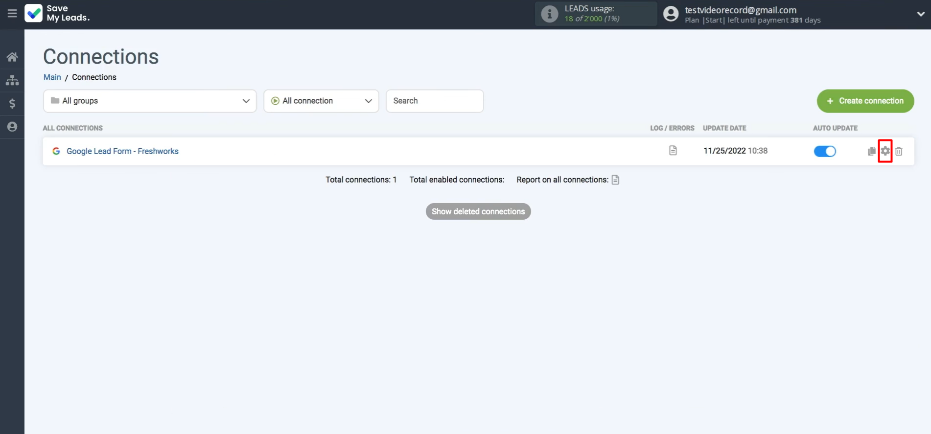 Click on the gear icon Click on the gear icon