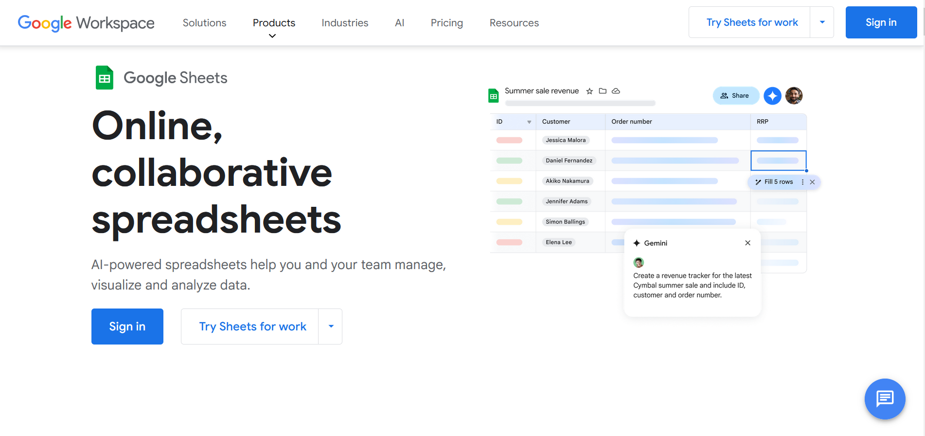 Google Sheets – part of Google Workspace Google Sheets – part of Google Workspace