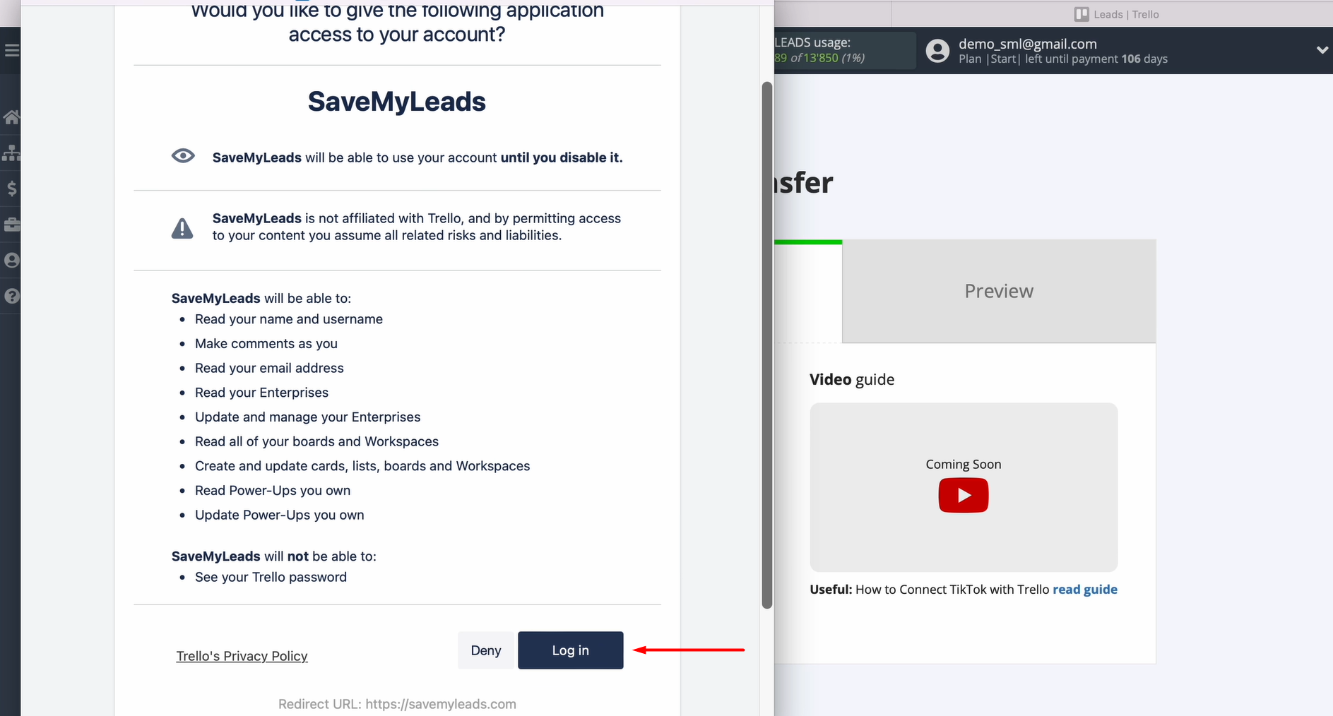 Log in to your Trello account Log in to your Trello account