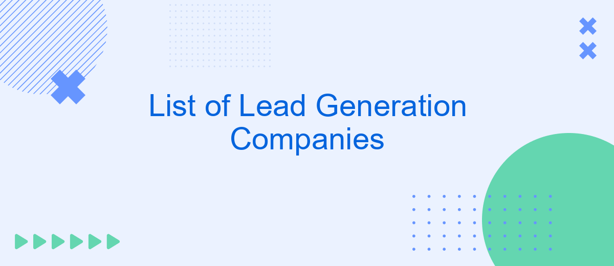 List of Lead Generation Companies