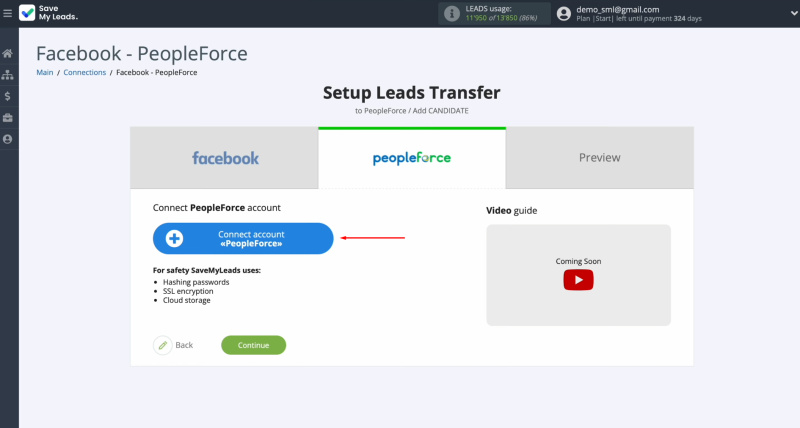 PeopleForce and Facebook integration | Connect your PeopleForce account to SaveMyLeads