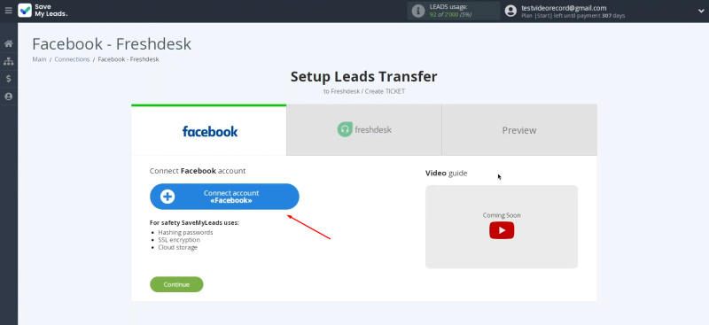 Facebook Lead Ads and Freshdesk integration | Click on the blue button