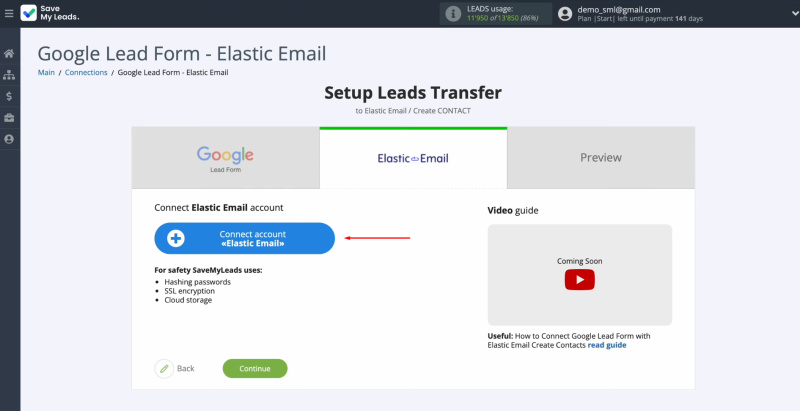 Google Lead Form and Elastic Email integration | Сonnect your Elastic Email account to SaveMyLeads