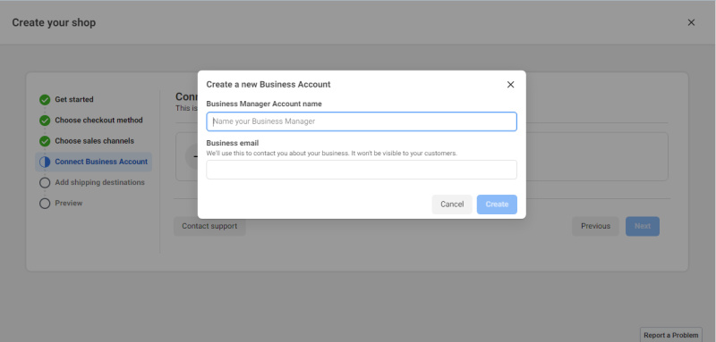 Specify Business manager account name