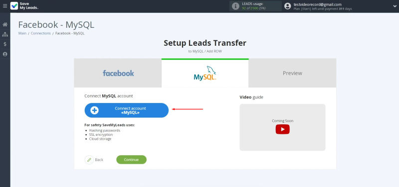 MySQL and Facebook integration | Connect MySQL account to SaveMyLeads