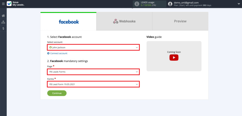 Facebook and Webhooks integration |&nbsp;Setting up leads upload