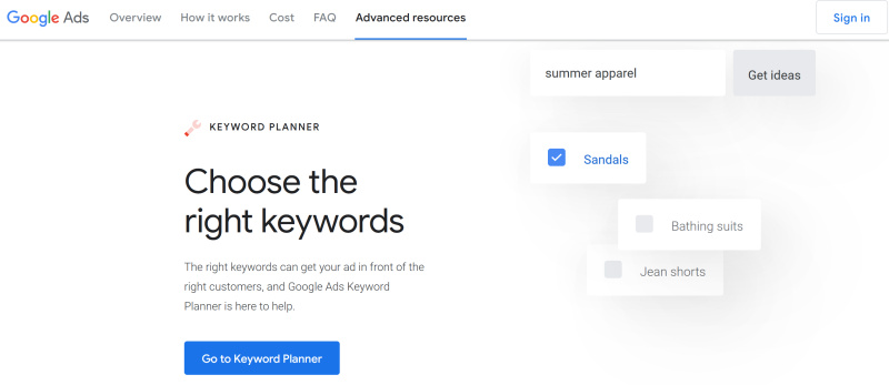 Free Tools for Effective Keyword Research | Google Keyword Planner<br>