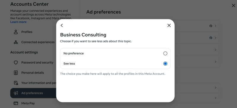 Advertising Settings