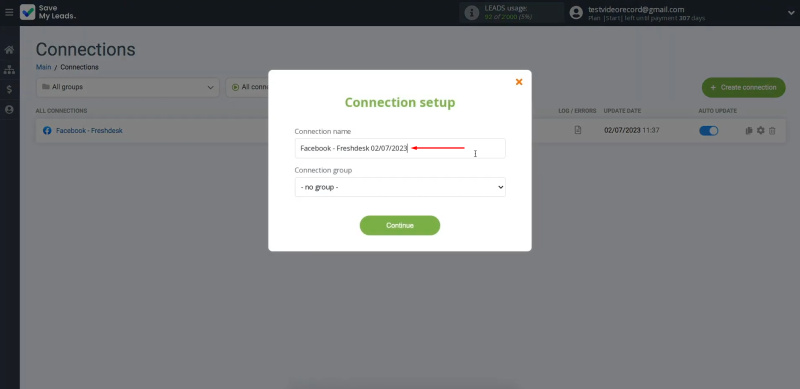 Facebook Lead Ads and Freshdesk integration | Change the name of the connection