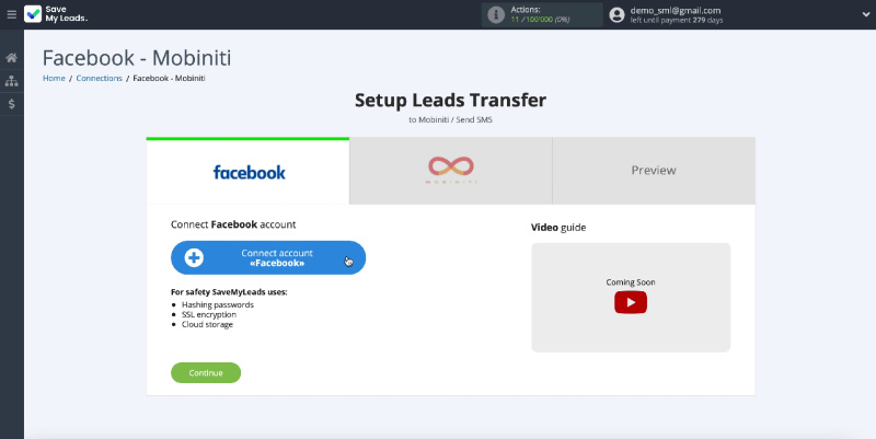 How to Send SMS via Mobiniti from New Facebook Leads | Connect account Facebook&nbsp;&nbsp;