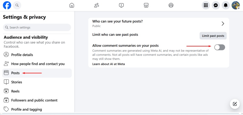 Allow comment summaries on your posts