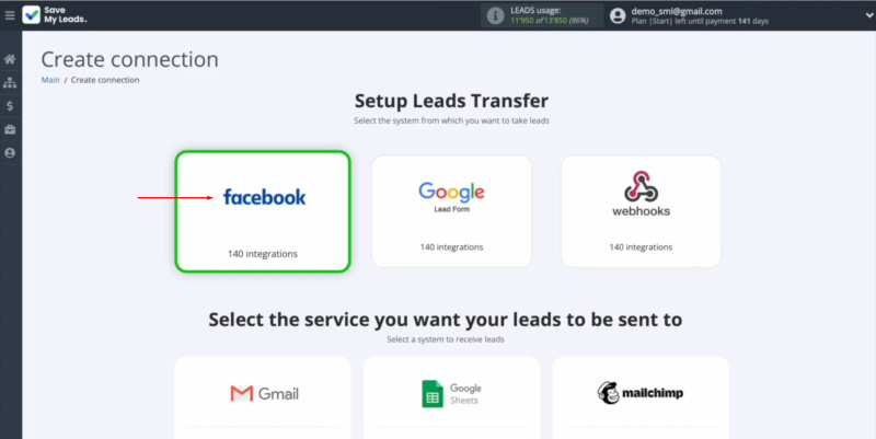 Elastic Email and Facebook integration | Select a data source system