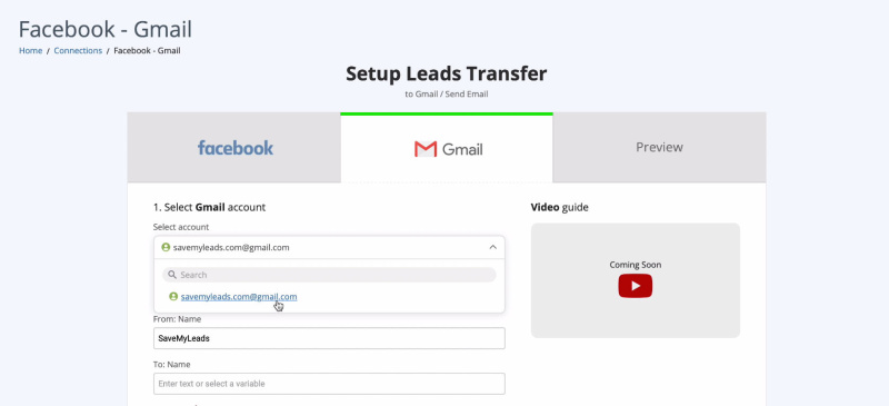 Facebook Lead Ads + Gmail Integration | Connect account