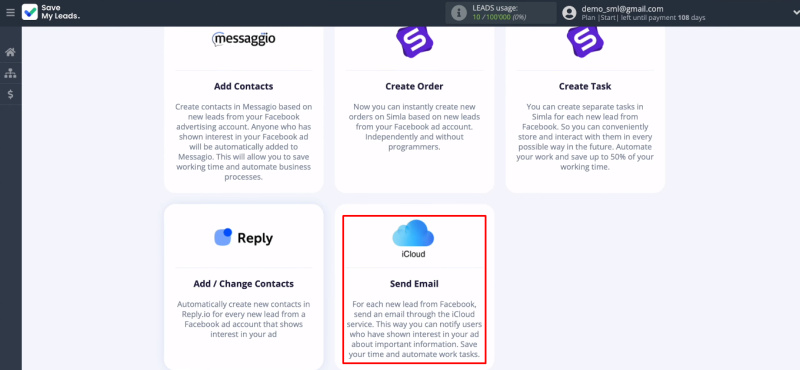 Facebook and iCloud integration | Choose a template